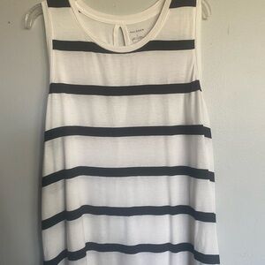Halogen Women's Black and White Striped Top